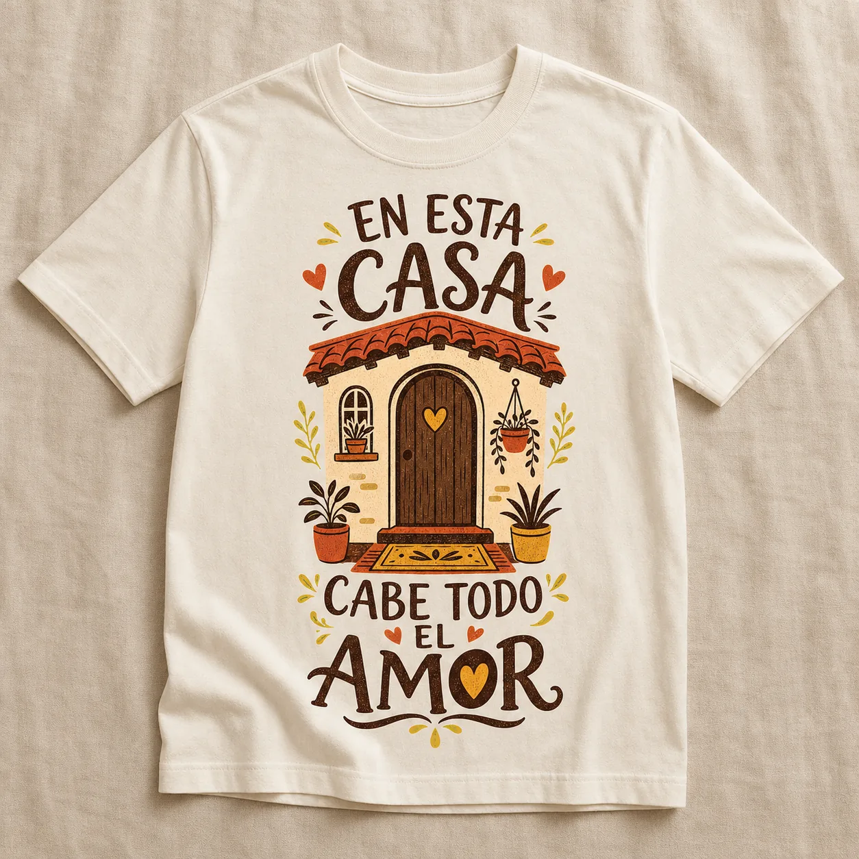 Camiseta En Esta Casa Cabe Todo el Amor (Cream)
