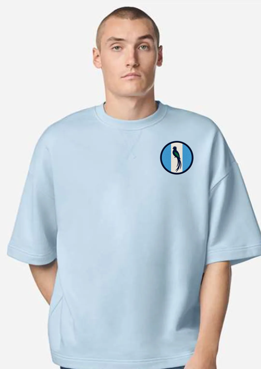 Camiseta oversized Guatemala — Parche Bordado (Powder Blue)