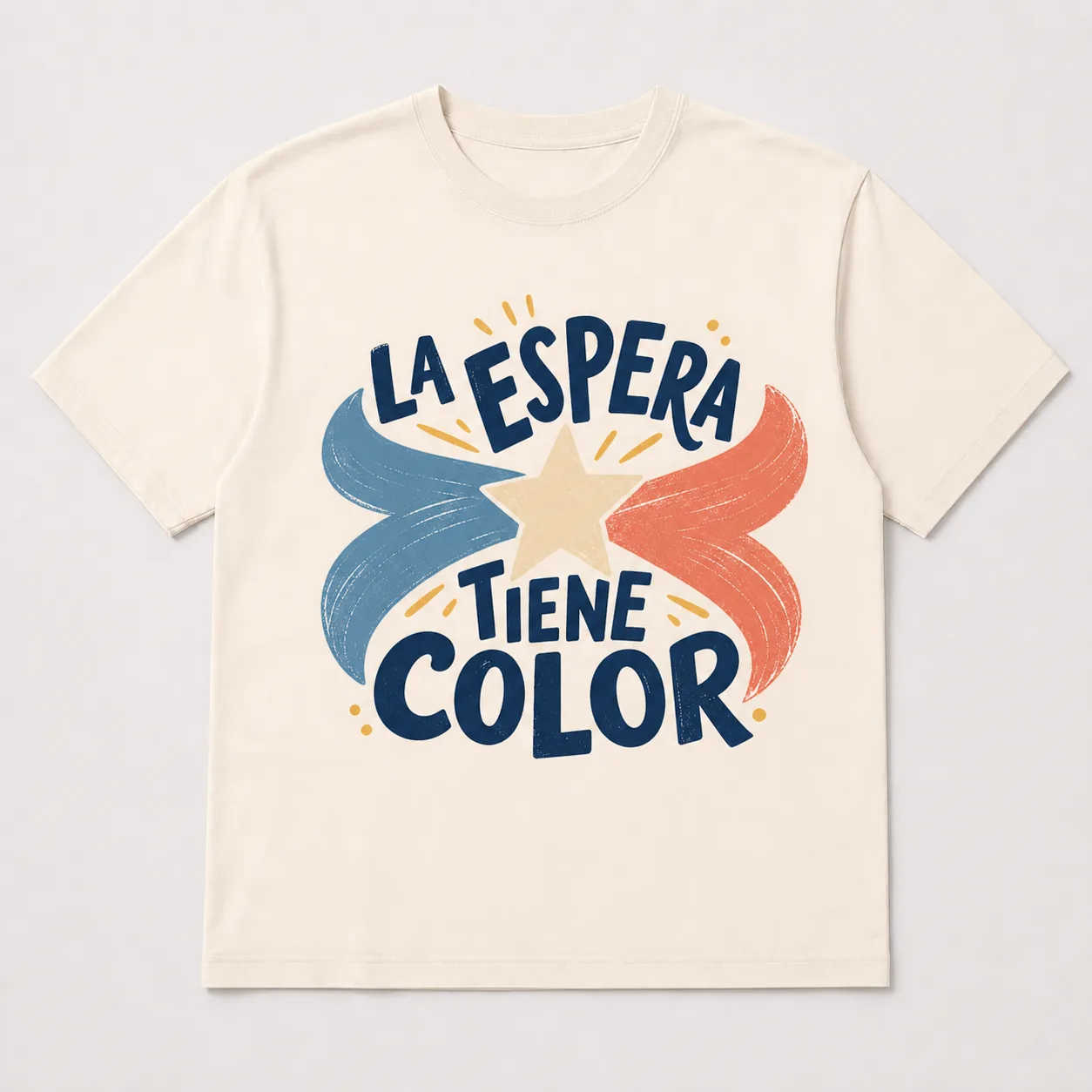 Camiseta Cream con el estampado «La Espera Tiene Color»