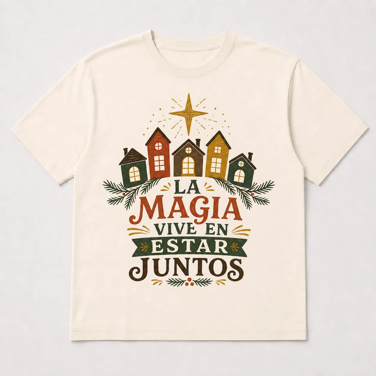 Camiseta Cream con el estampado «La Magia Vive en Estar Juntos»