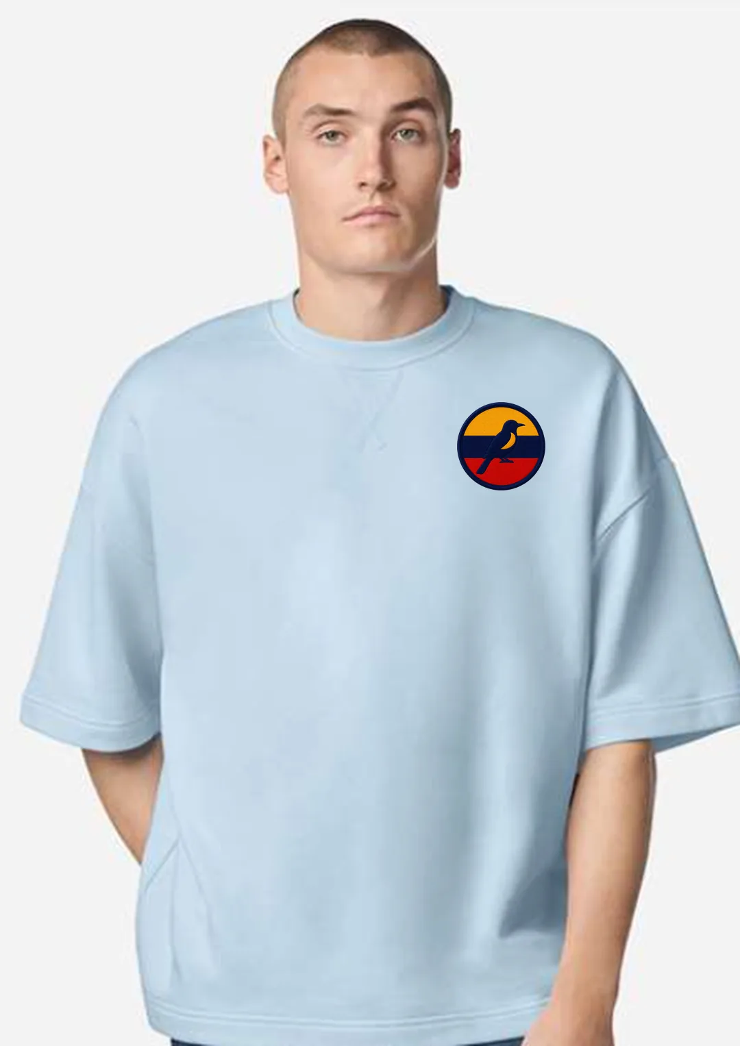 Camiseta oversized Venezuela — Parche Bordado (Powder Blue)