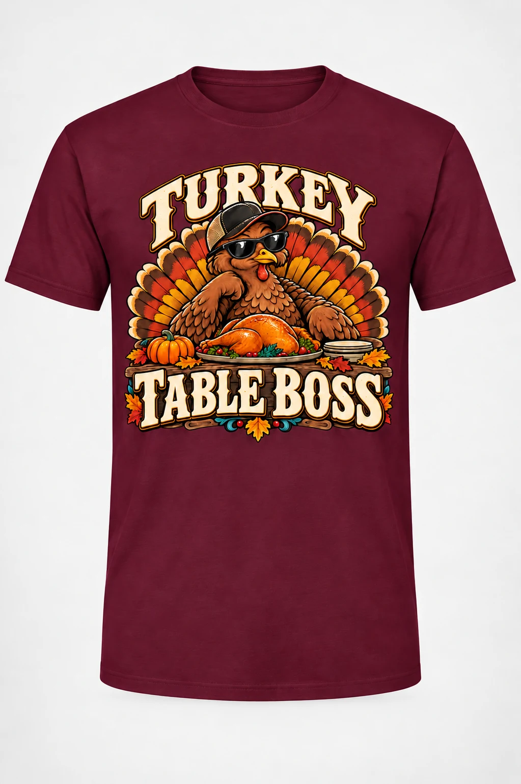 Camiseta Turkey Table Boss en color Maroon